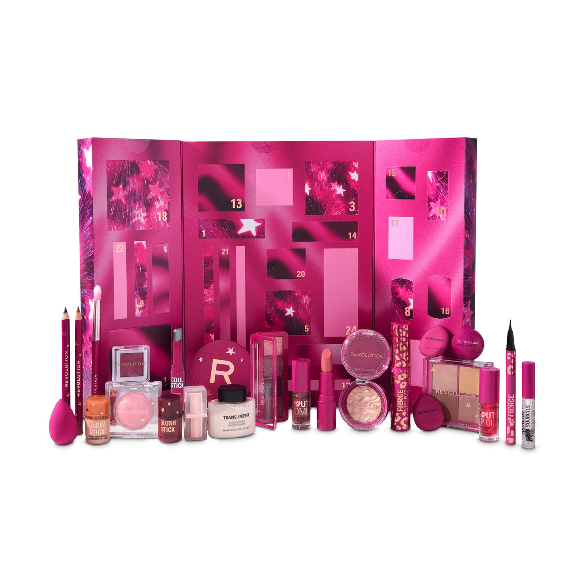 Revolution Beauty Advent Calendar doors: 24 surprise beauty treats to explore.