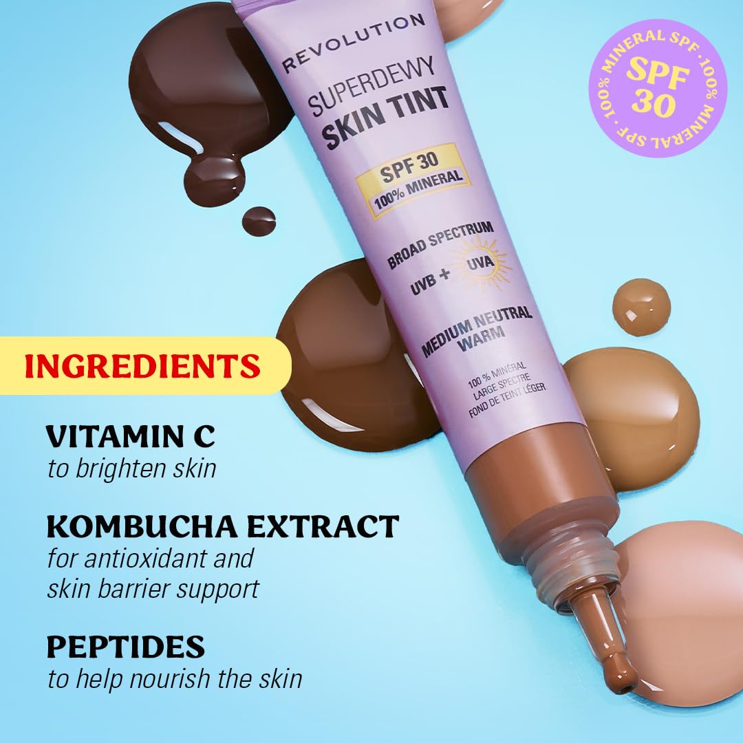 Revolution Beauty London zinc oxide mineral protection ingredients list.
