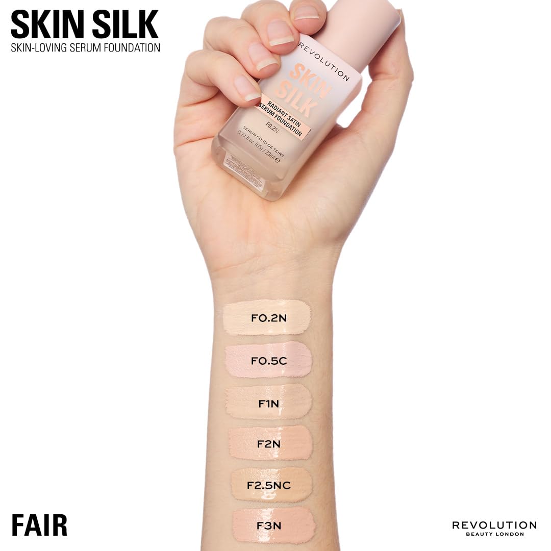 Revolution Beauty London Skin Silk application with brush highlights easy blending and comfortable wear