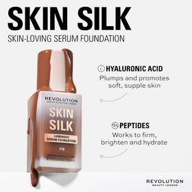 Revolution Skin Silk packaging and shade range visuals emphasize vegan and cruelty-free credentials
