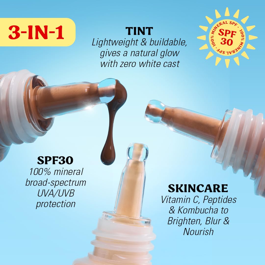 Revolution Beauty London SPF 30 tube packaging for on-the-go touch-ups.