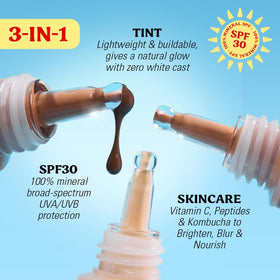 Revolution Beauty London SPF 30 tube packaging for on-the-go touch-ups.