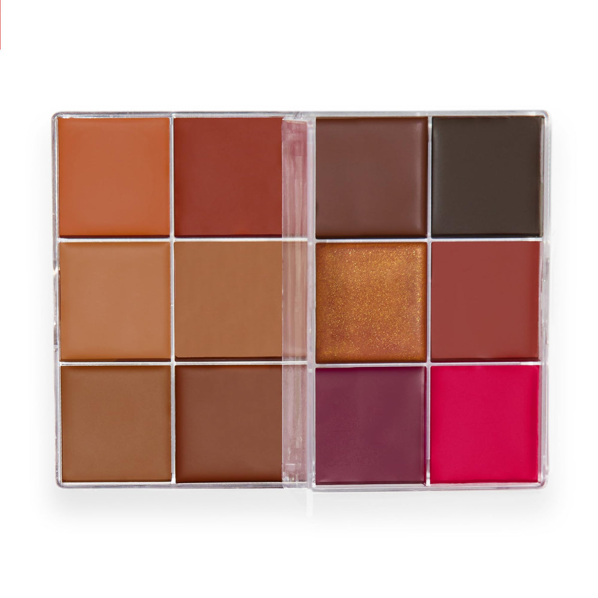Revolution Everything Base Icon Palette close-up reveals creamy textures for smooth application.