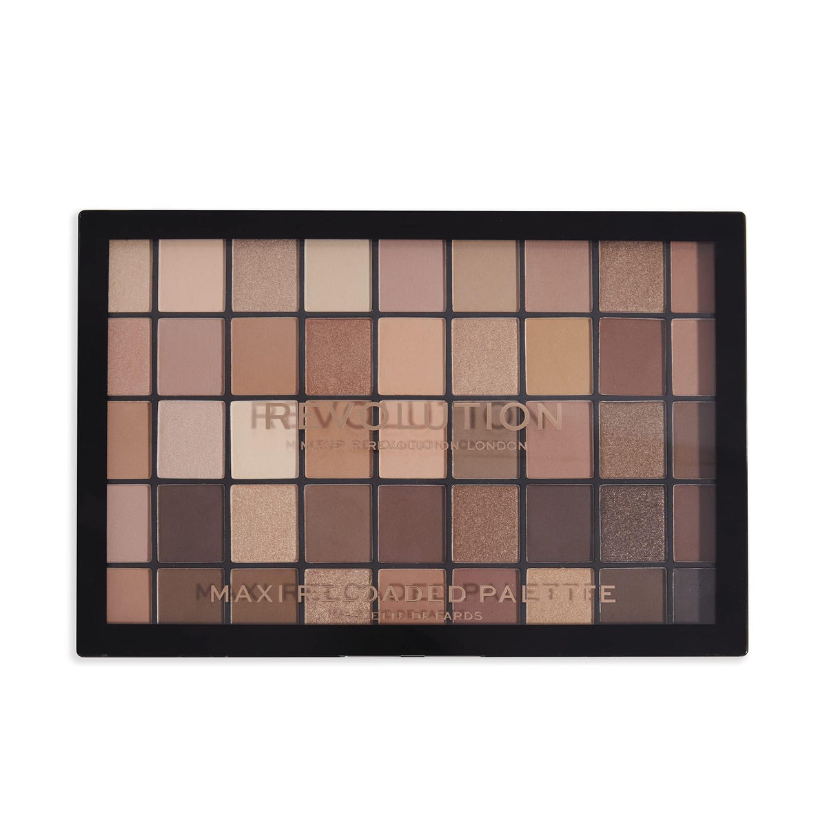 Front view of the vegan and cruelty-free Revolution Maxi Reloaded palette.