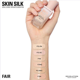 Skin Silk swatch demonstrating buildable coverage and satin glow
