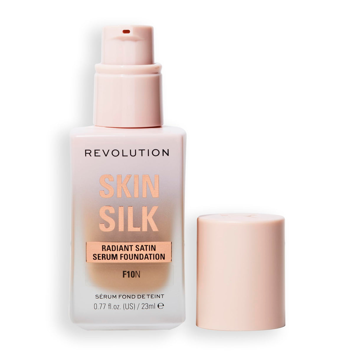 Revolution Skin Silk Radiant Satin Finish bottle, offering a light, breathable glow.