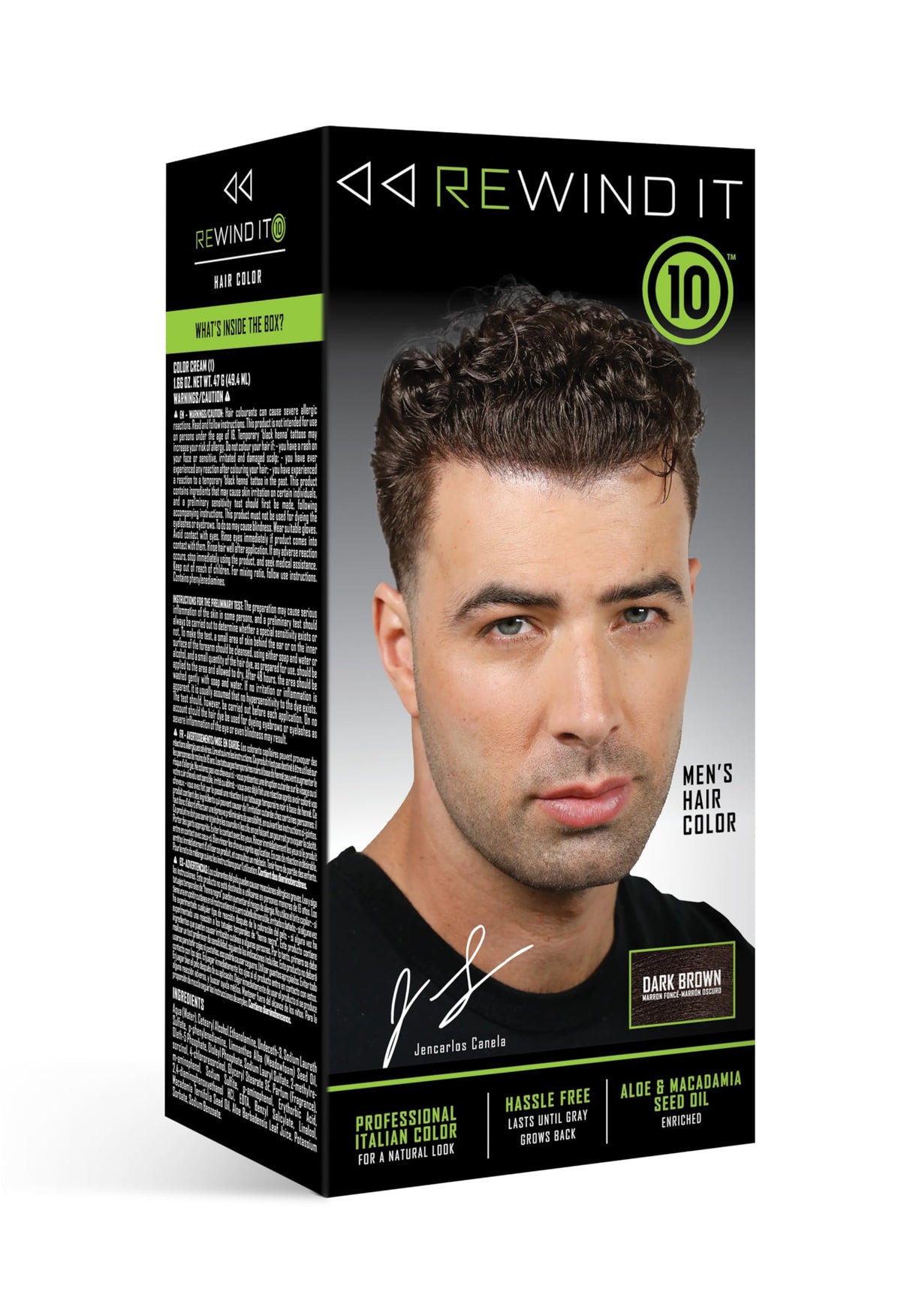 REWIND IT 10 packaging highlights the ammonia-free formula for gentle color application