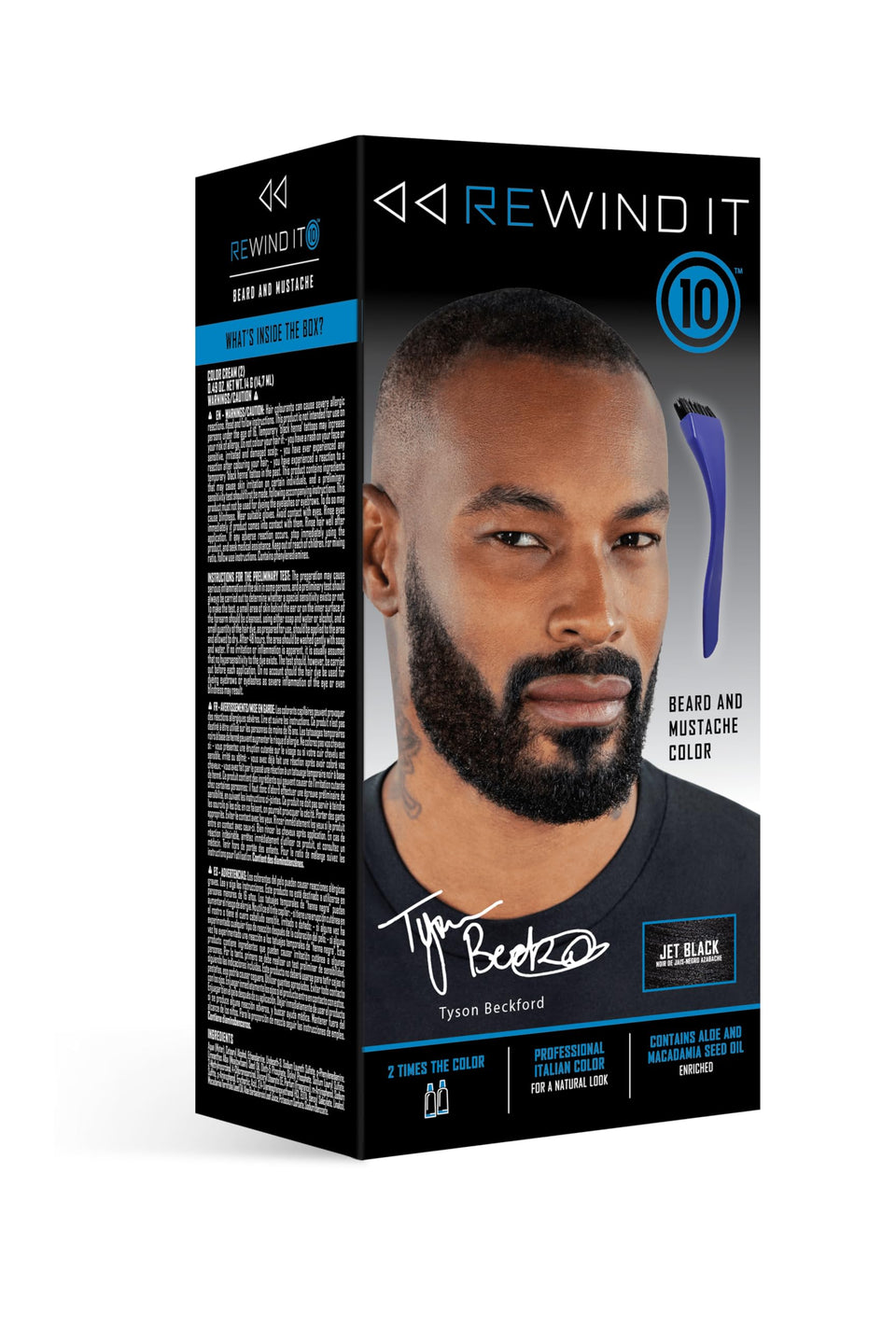 REWIND IT 10 jet-black beard color cream for precise, even coverage