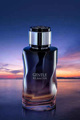 Gentle Elsatys label and branding, signals premium fragrance.