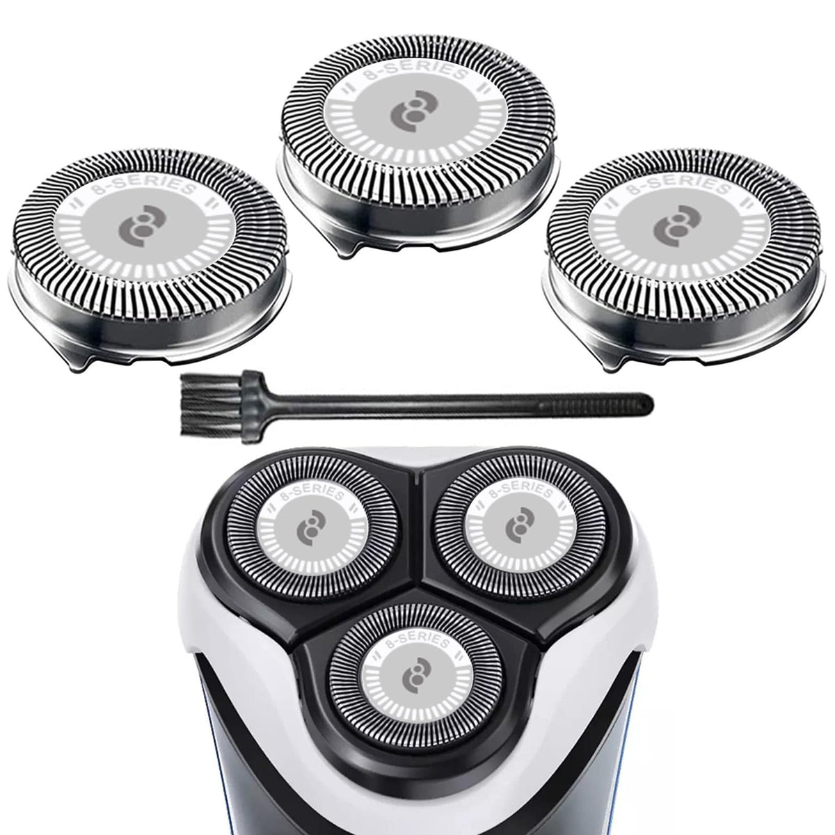 RF RollingFit HQ8 3pc pack heads for Philips Norelco Aquatec shaver for easy replacement