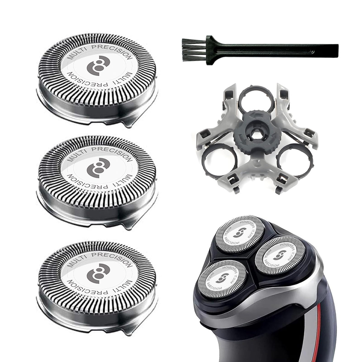 RF RollingFit HQ8 replacement heads pack for smooth, budget-friendly shaving.