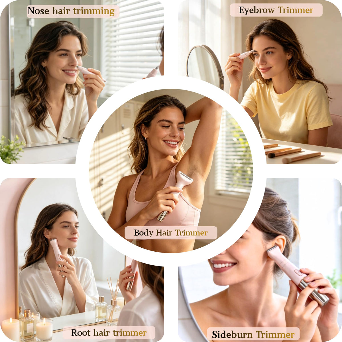 RFSCDI 5-in-1 body-trimmer head for quick body grooming sessions