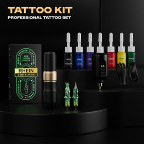 RHEIN tattoo gloves, soap, and bubble bottle kit basics for hygiene.