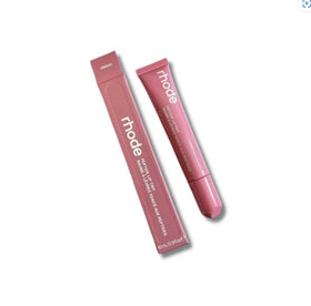 Rhode Gloss Peptide Lip Tint swatch on lips showing natural tint with moisture.
