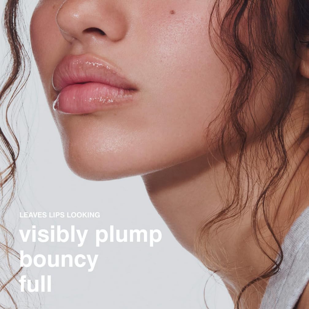 Rhode Lip Boost swatch on lips demonstrating smooth, natural fullness.