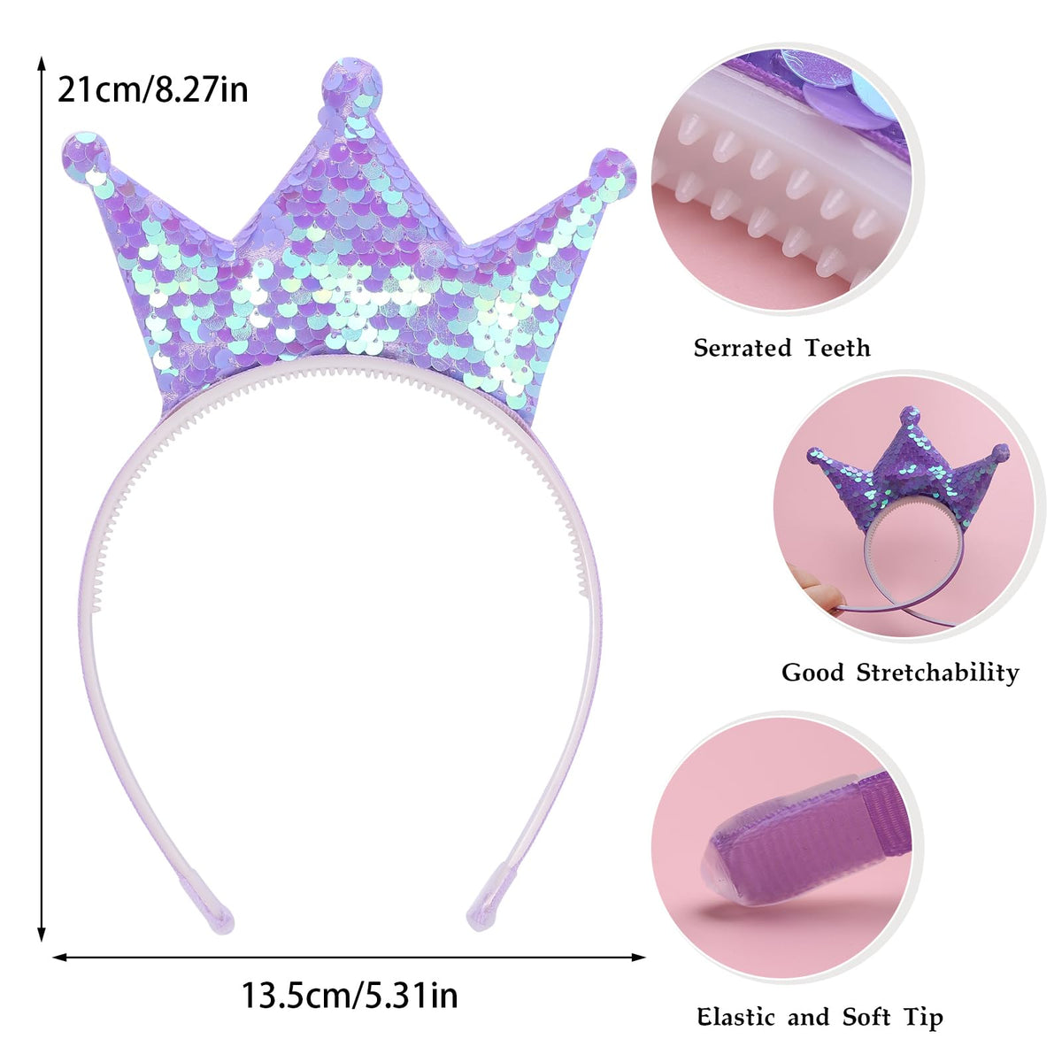 Rhoxshy princess crown headband on model demonstrating secure fit during celebration