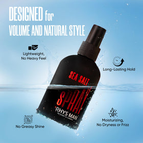 RHYS MAN Sea Salt Spray as a pre-styler before blow-drying for lift.