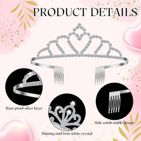 Riceshoot crystal tiara in flower style, sparkling accessory for brides and occasions