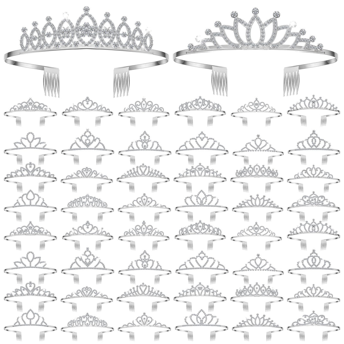 Riceshoot crystal tiara in heart style, secure comb design ideal for elegant weddings