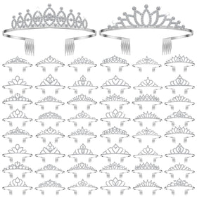 Riceshoot crystal tiara in heart style, secure comb design ideal for elegant weddings