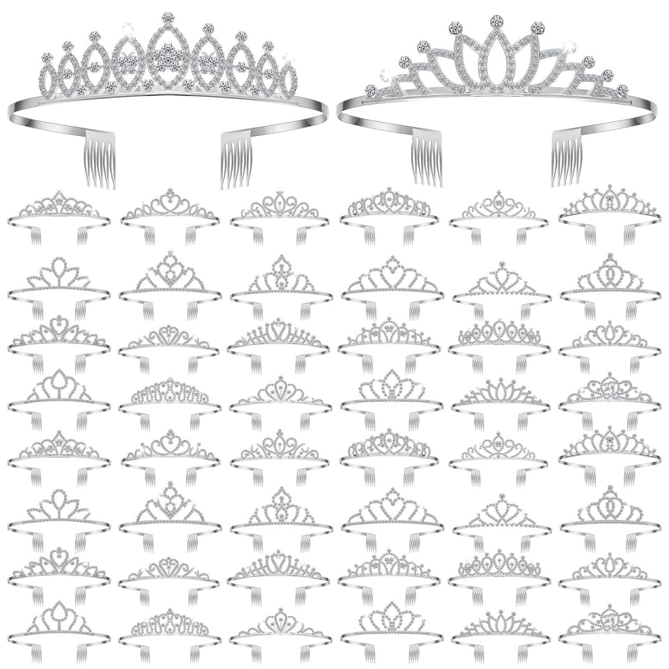 Riceshoot crystal tiara in heart style, secure comb design ideal for elegant weddings