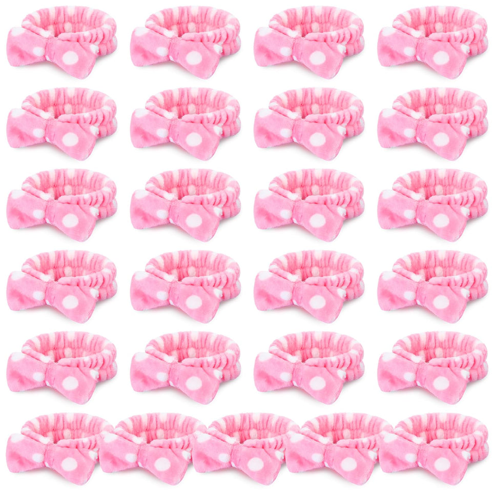 Riceshoot pink spa headband set keeps hair away from the face during skincare.