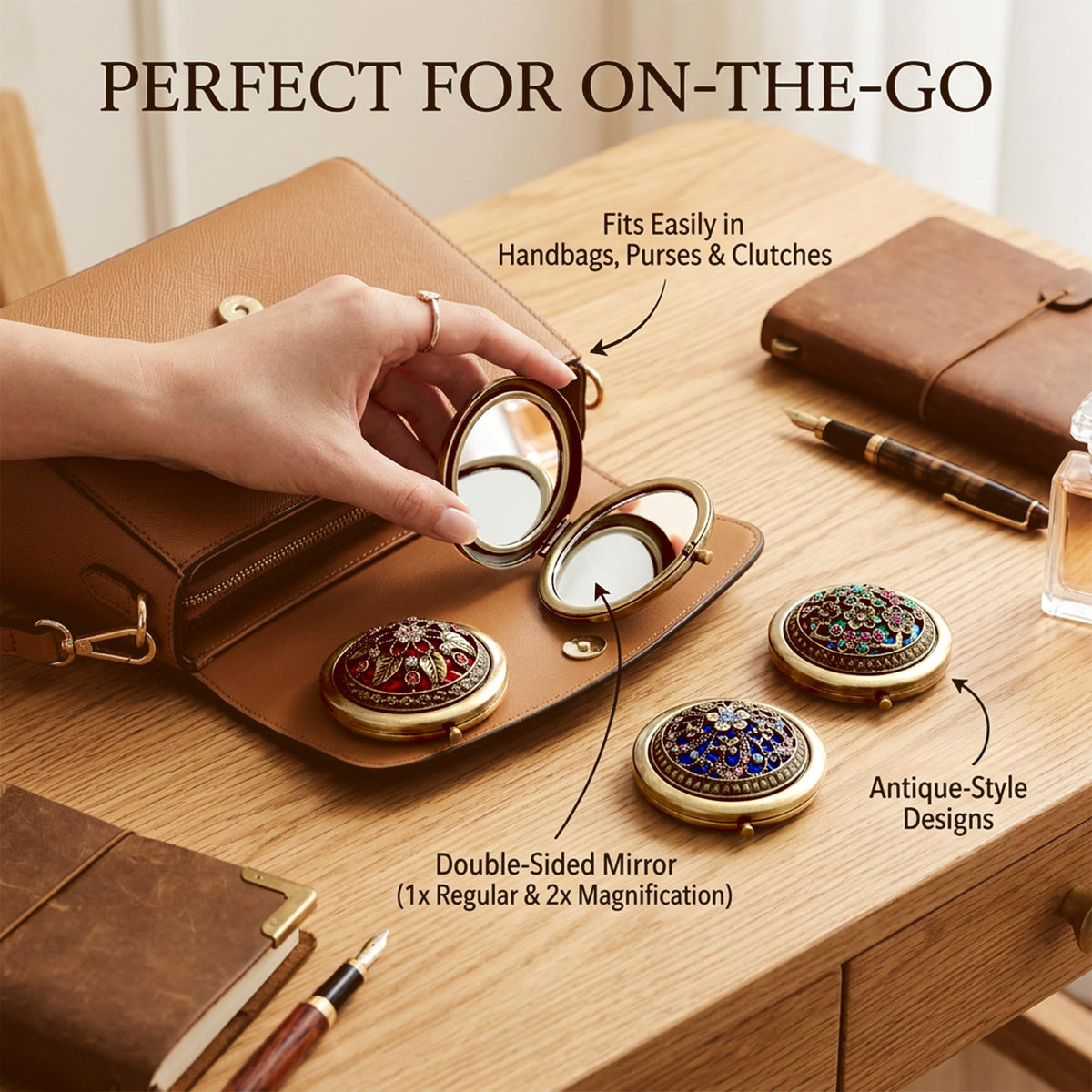 Rich Boxer gift-ready folding mirror—an elegant present for friends and family.