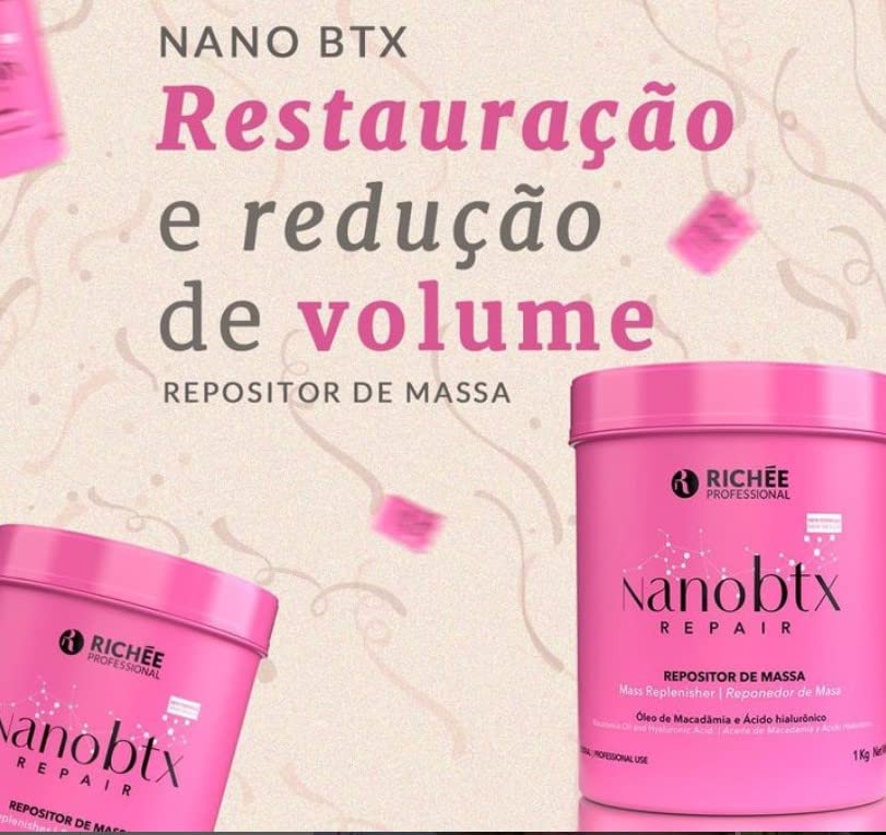 Richée Professional NanoBTX Repair Mass Replenisher packaging highlighting thermo-activated formula.