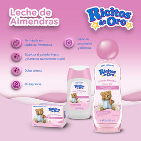 Ricitos de Oro Almond Milk Body Cream application, smooth hydration for daily use.