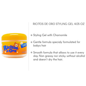 Ricitos de Oro Chamomile Styling Gel amber cap detail