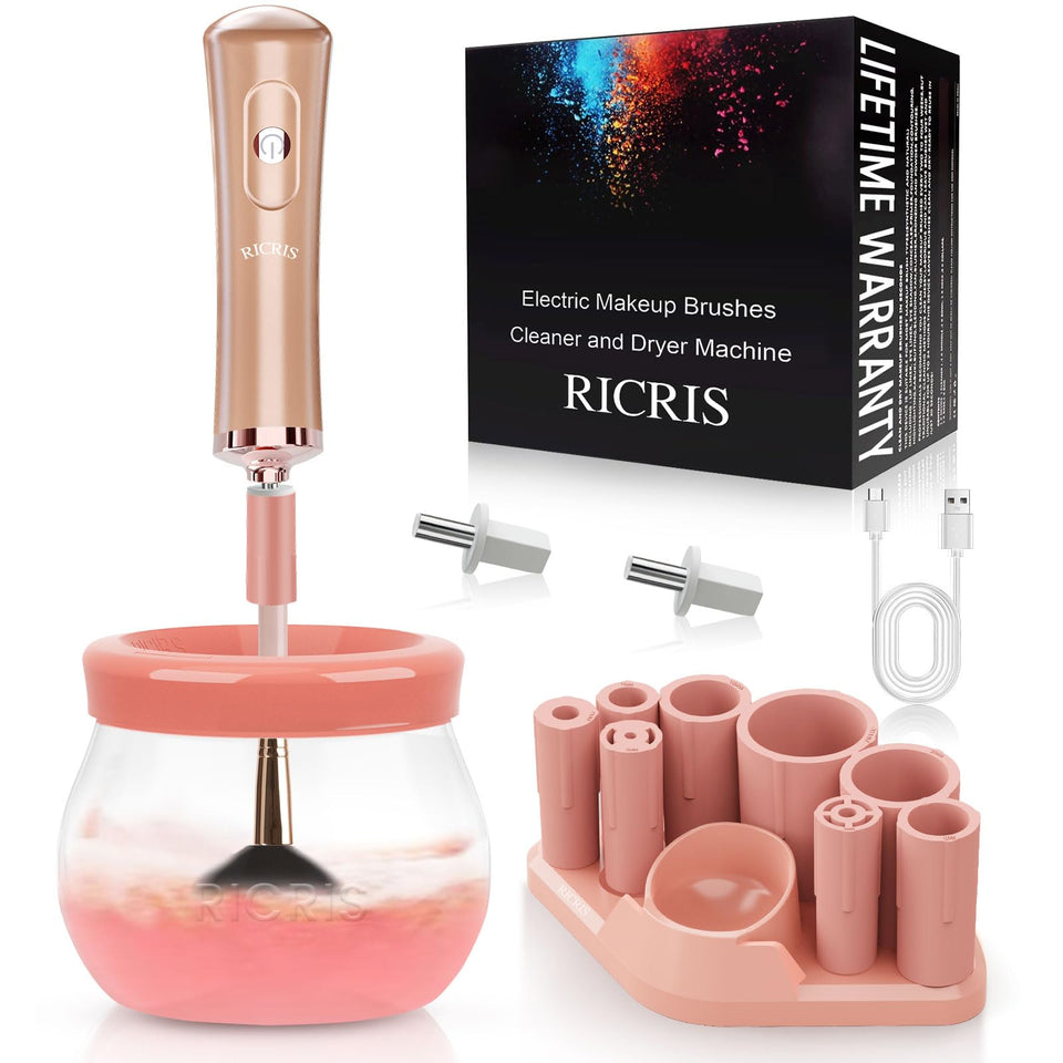 RICRIS electric makeup brush cleaner spinner delivering fast, deep cleaning.