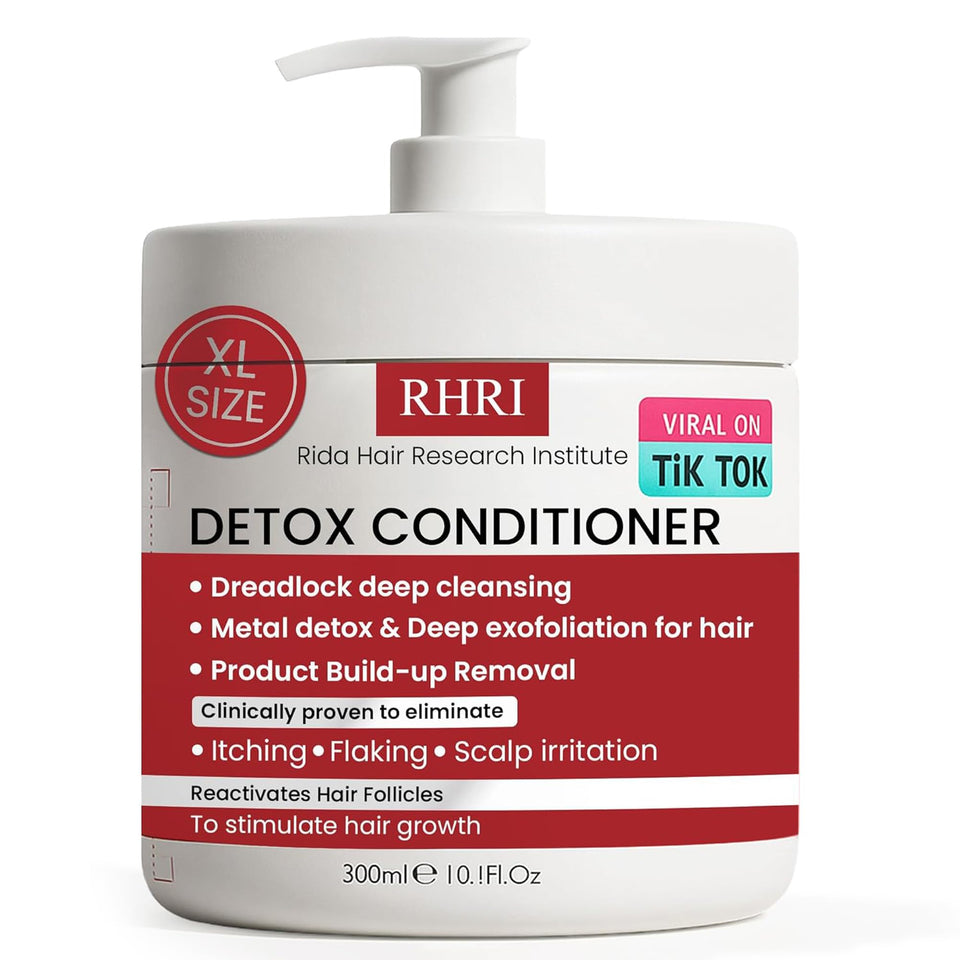 Rida Detox Conditioner bottle showing deep cleansing for damaged hair.
