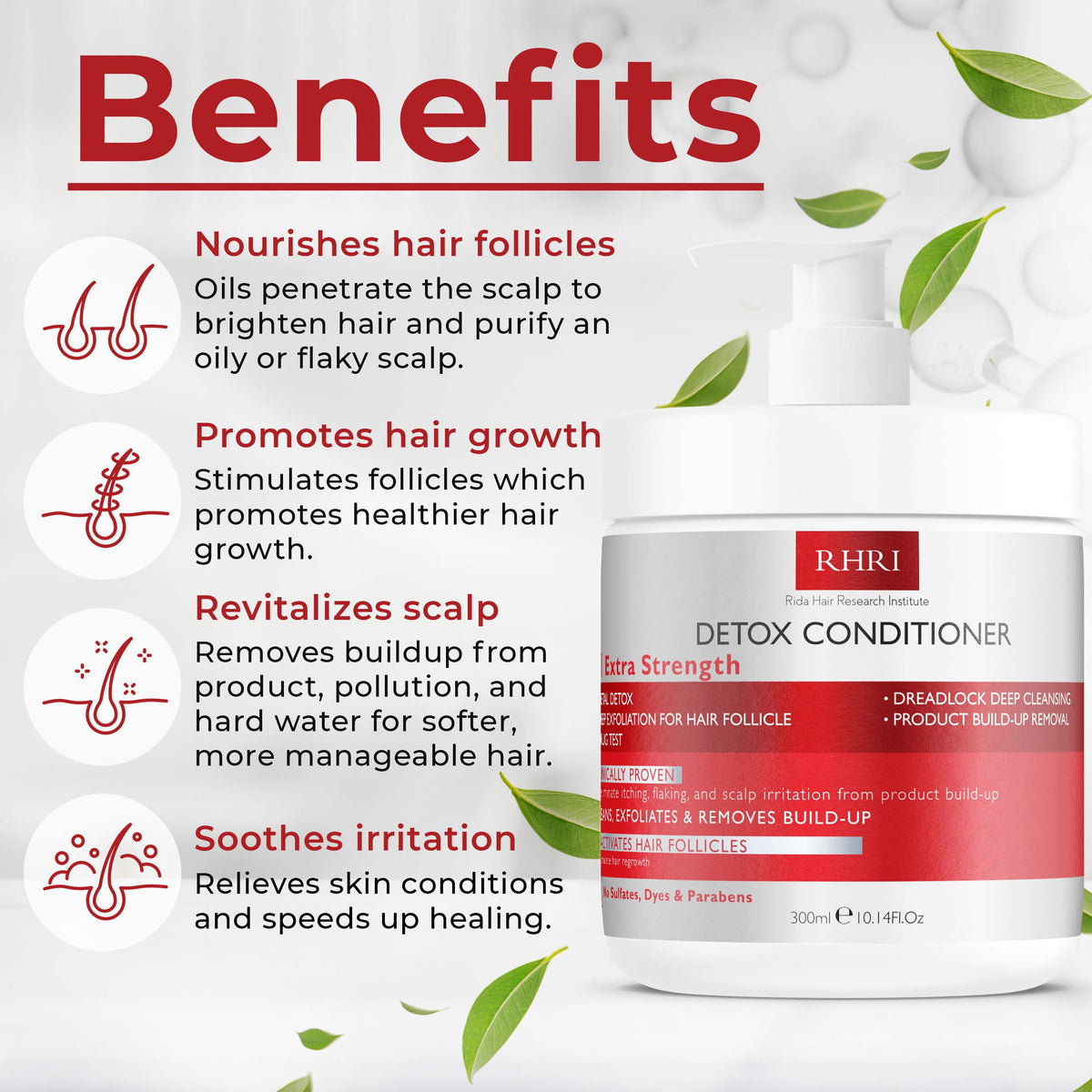 Rida Detox Conditioner massaged into scalp for refreshment.