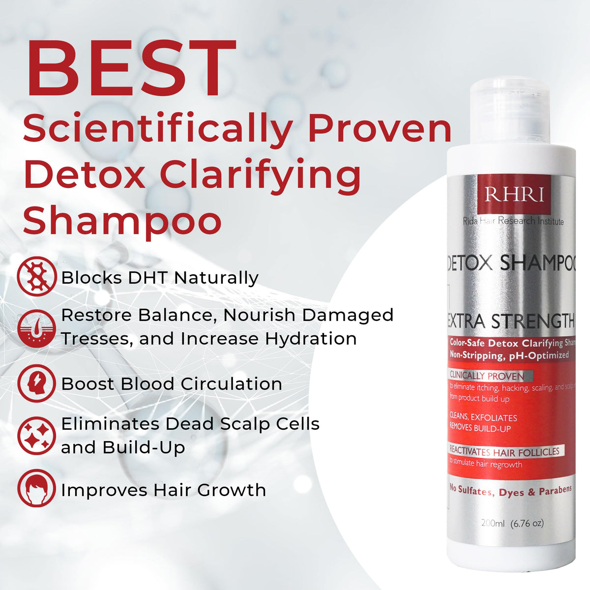 Rida Detox Shampoo lather on hair delivers deep cleanse