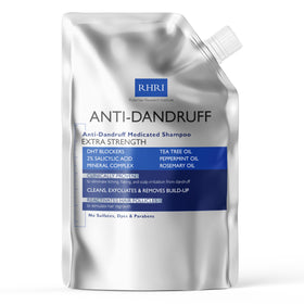 Rida Hair Research Institute anti-dandruff shampoo bottle close-up for scalp care
