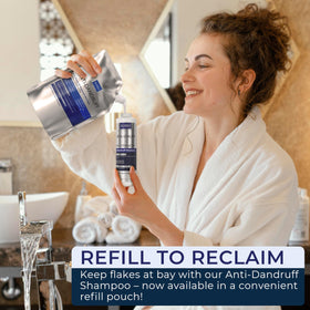 Rida Hair anti-dandruff shampoo being used during a wash for scalp care