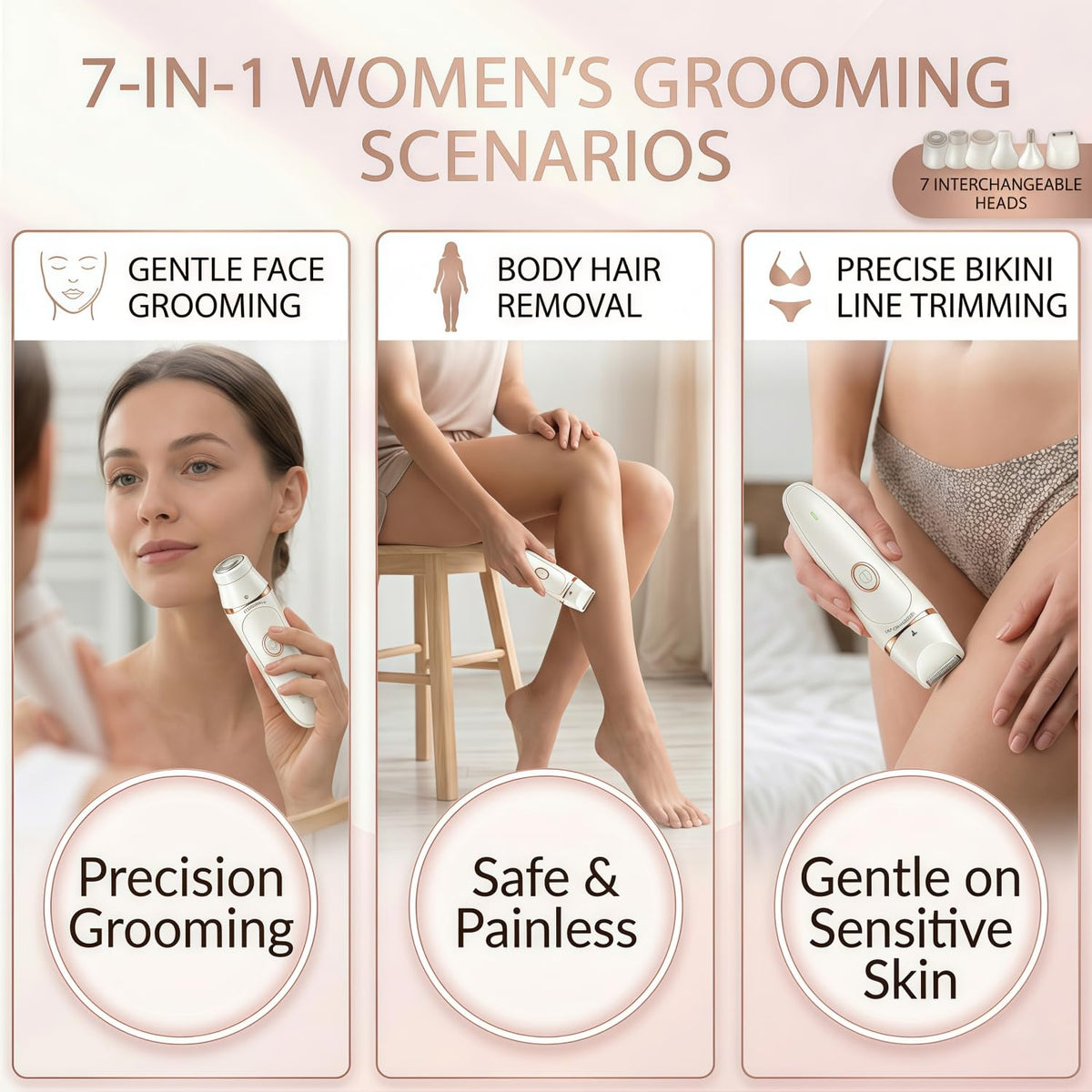 Ridanstian 7-in-1 eyebrow trimmer for shaping brows with comfort