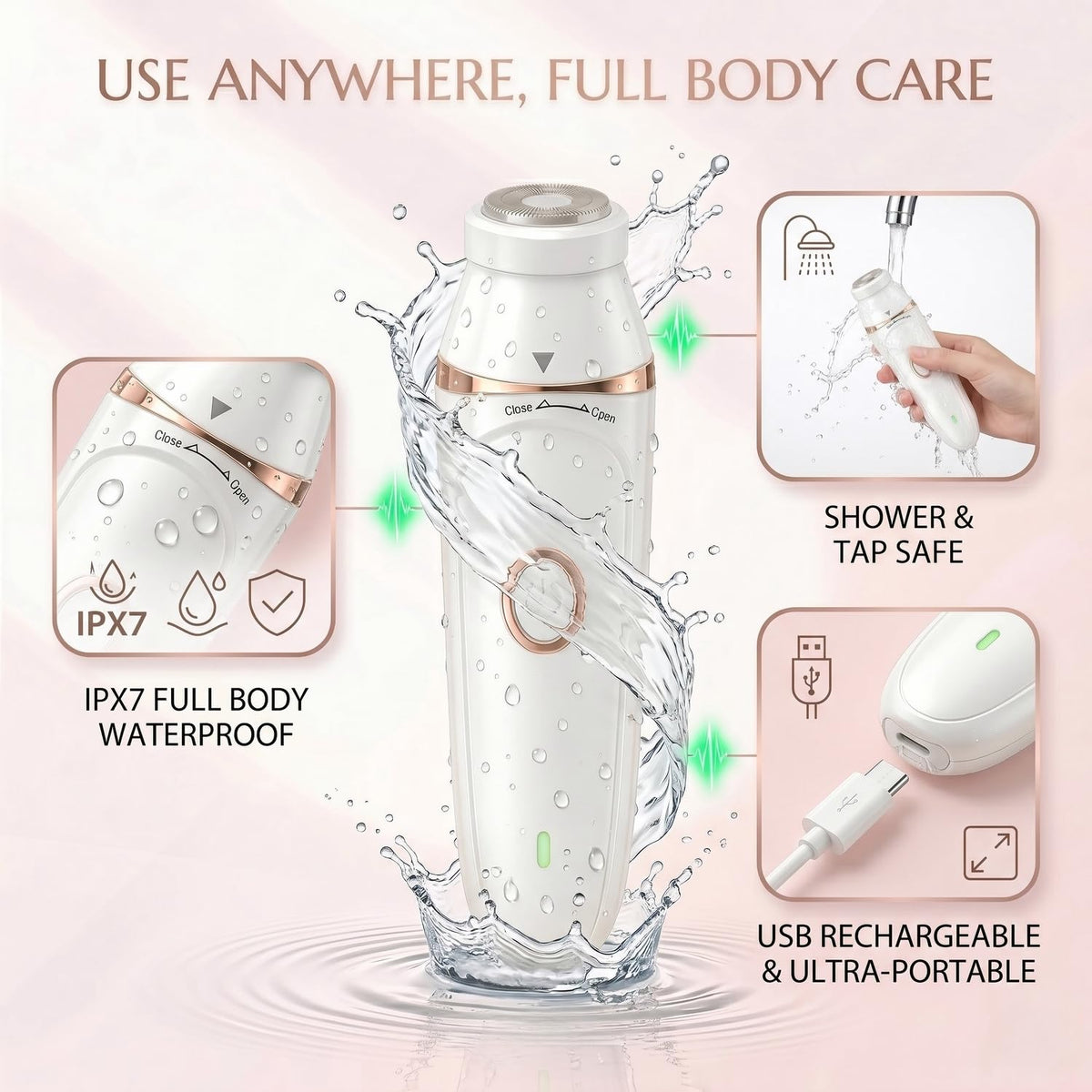 Ridanstian 7-in-1 facial cleaning brush for gentle skin cleansing