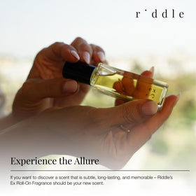 Riddle Ex Roll-On Perfume close-up with cardamom and sandalwood notes