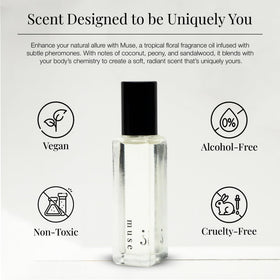 Riddle Oil Muse Roll On on wrist for easy scent touch-ups
