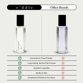 Riddle Sphinx roll-on packaging detail highlight branding and materials