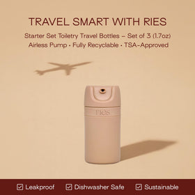 RIES conditioner bottle 1.7oz fits small toiletry kit neatly