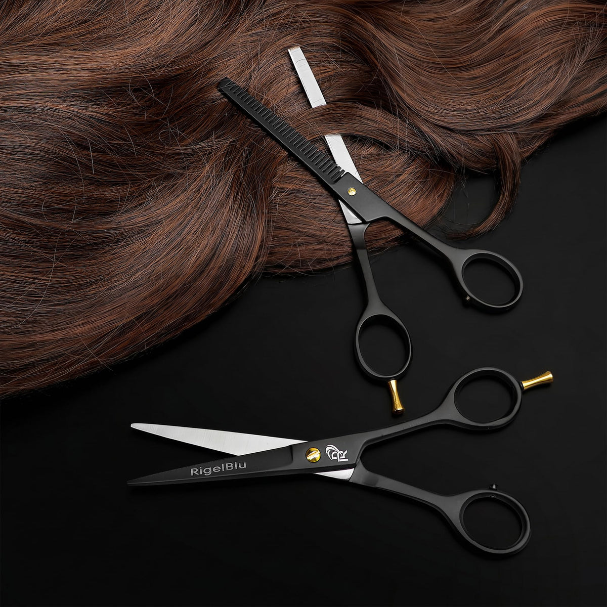 RIGELBLU complete cut and thinning set for versatile styling at home or studio.