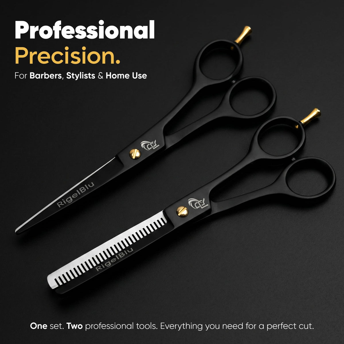 RIGELBLU J2 stainless steel blades stay razor sharp for long-lasting salon results.