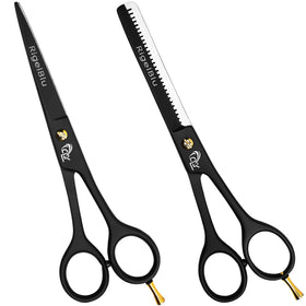 RIGELBLU professional hair thinning scissors 6.5 inch for precise cuts and texturizing.