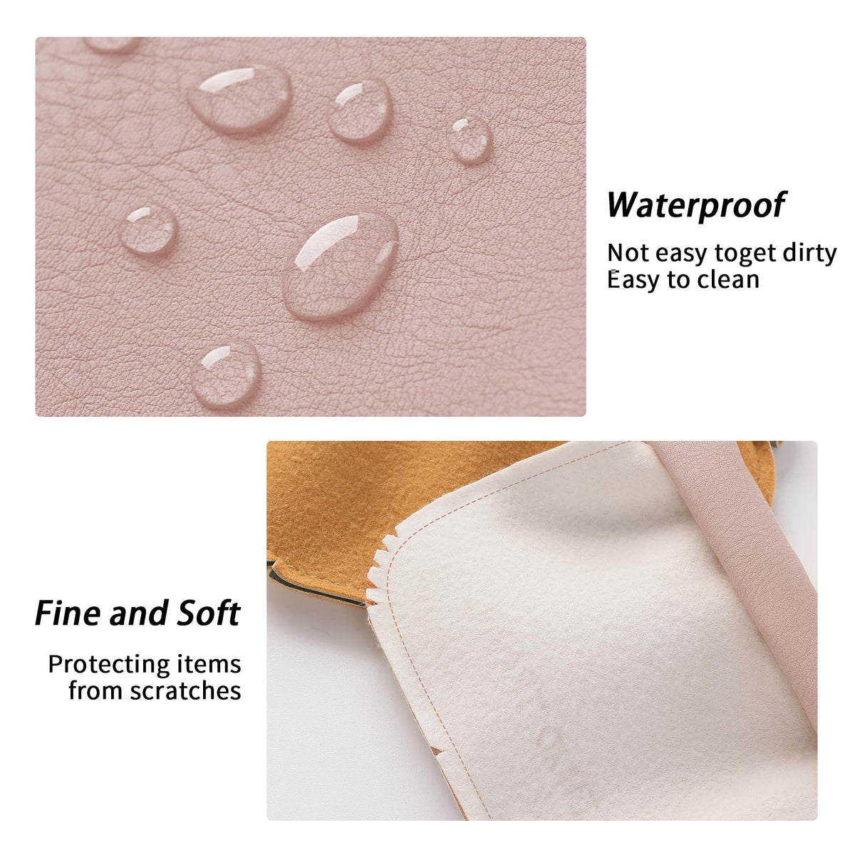 Right Away pink pouch with soft lining protecting small items