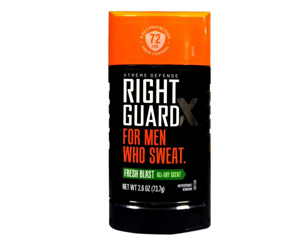Right Guard Xtreme Defense Fresh Blast bottle front view for all-day odor protection