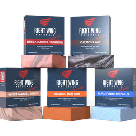 Right Wing Naturals bar soap gift set for men with five 5-ounce bars, ideal gift.