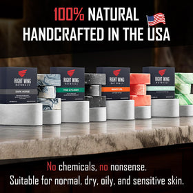 Right Wing Naturals handcrafted USA soap bars showcasing artisanal quality.