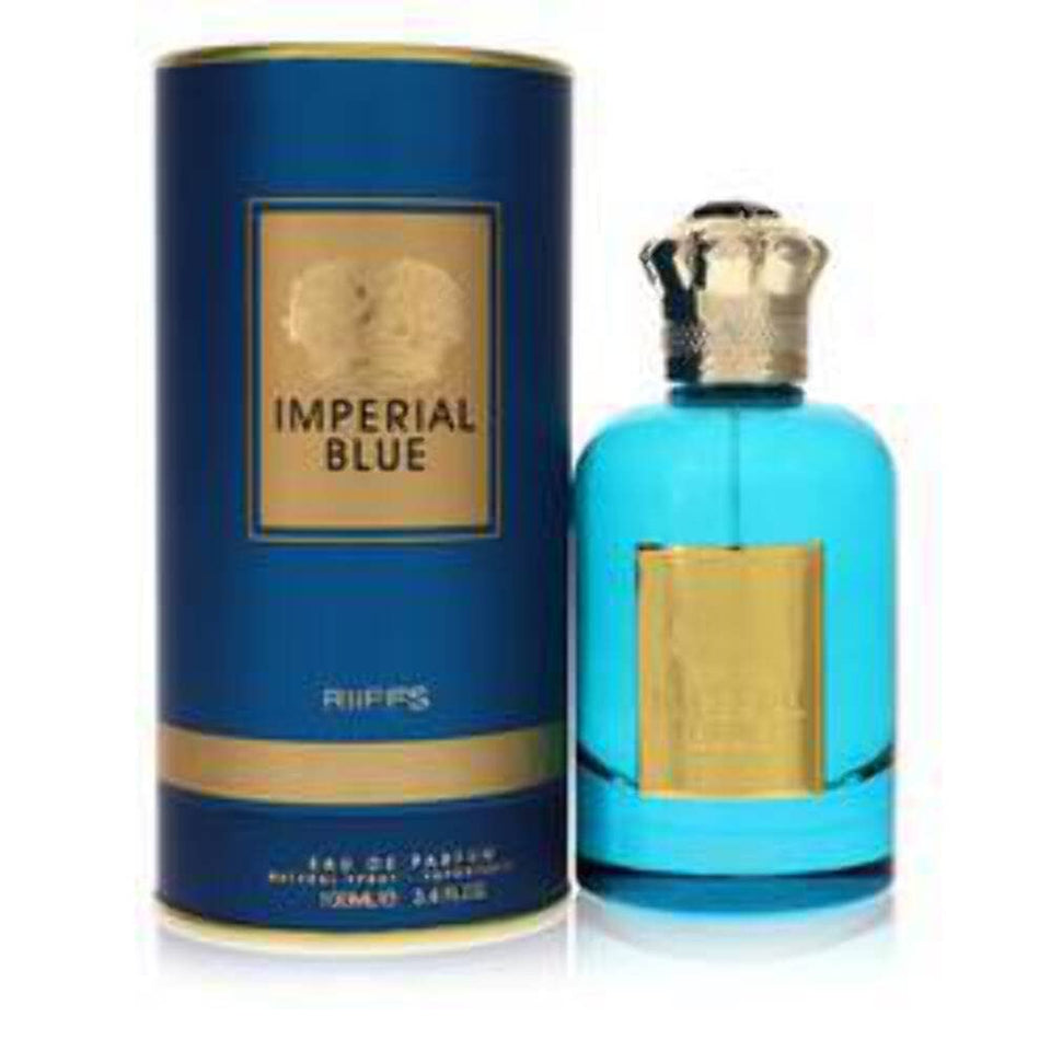 Riiffs Imperial Blue bottle front view, bold masculine scent for memorable impressions